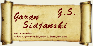 Goran Šiđanski vizit kartica